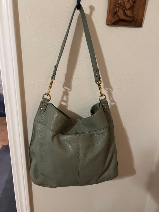 HOBO Handbags - HOBO Sage Green Pebbled Leather Shoulder Hobo